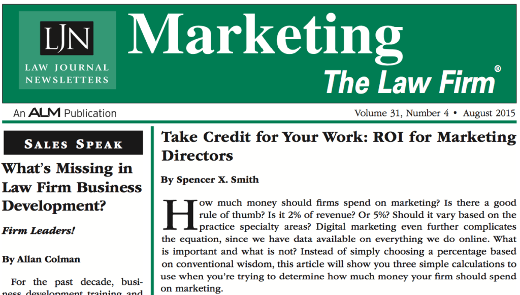 Marketing The Law Firm cover story