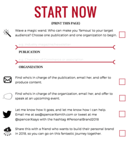 Personal Branding Guide - Start now page